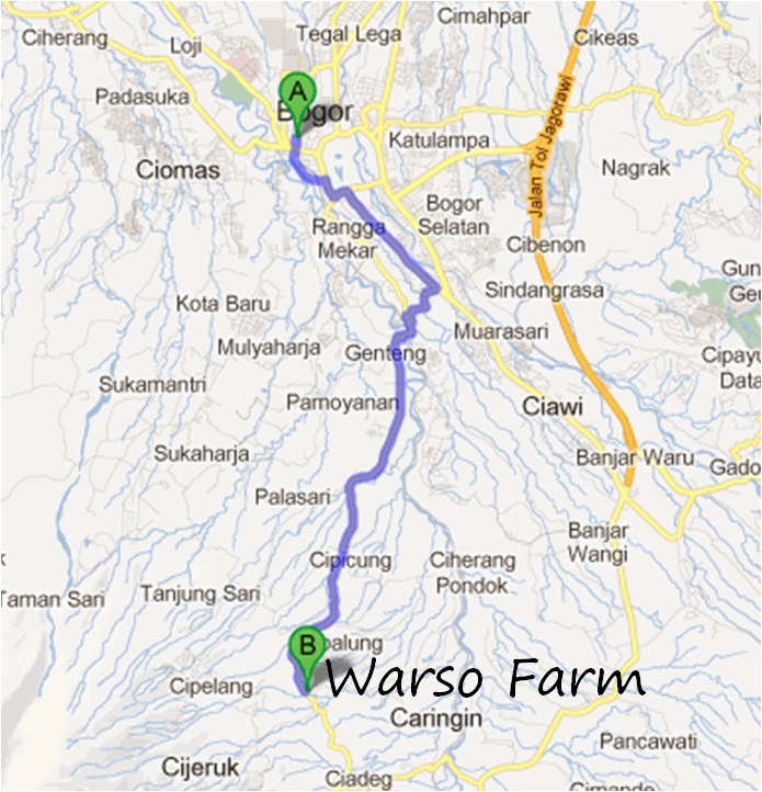 Map Peta Warso Farm kebun duren bogor - jakartatraveller