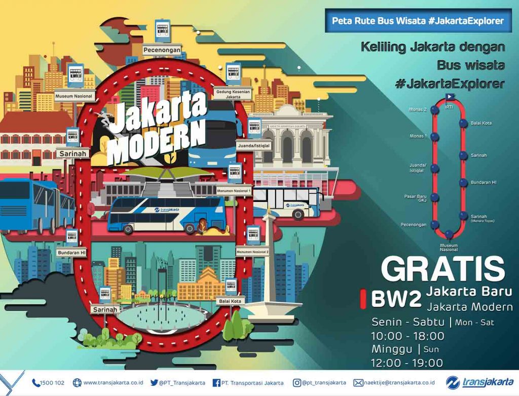 Bus wisata Transjakarta bus Jakarta Explorer 2 Jakarta Baru (Jakarta-Modern)